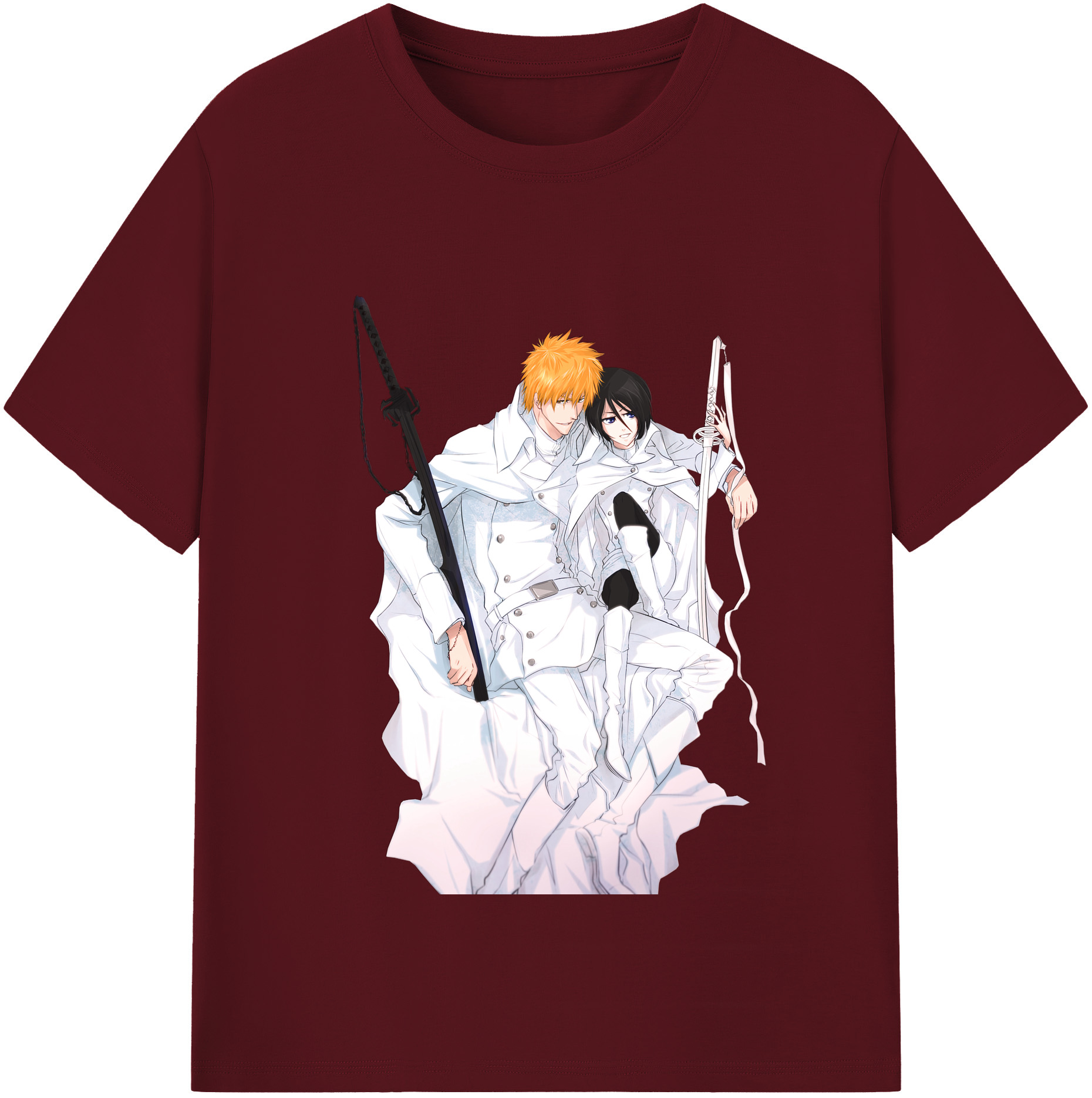 （画像用） ブリーチ 黒崎一護（くろさき いちご）BLEACH Kurosaki Ichigo 綿100％半袖Tシャツ（フロントプリント）